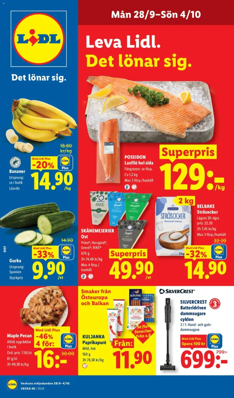 Lidl erbjudanden 28/09/2026 - 04/10/2026