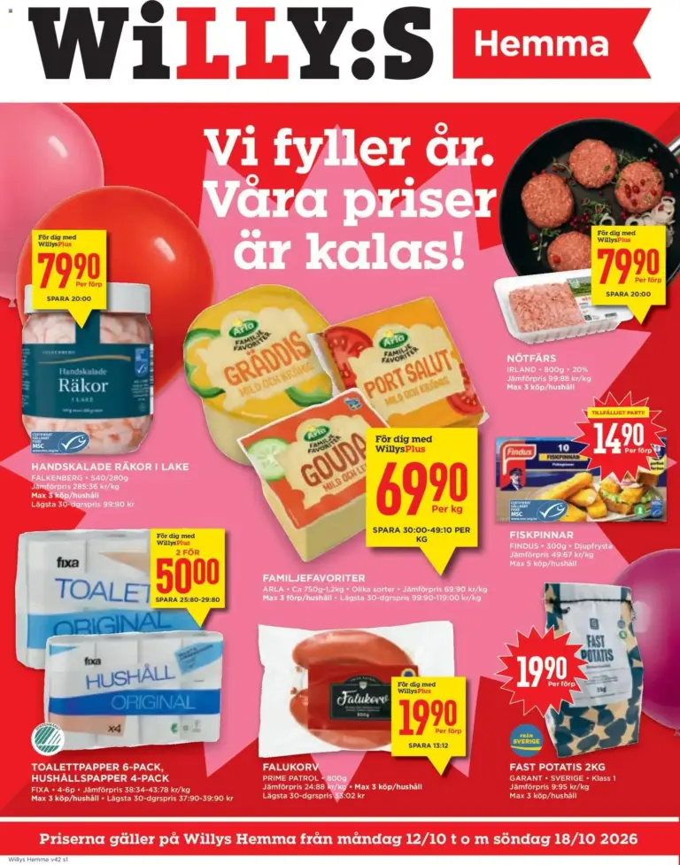 Willys erbjudanden Hemma 12/10/2026 - 18/10/2026